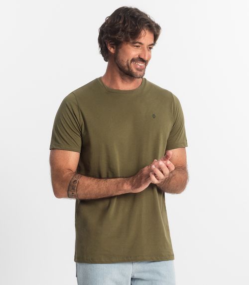 Camiseta Masculina Básica Meia Malha Diametro Verde
