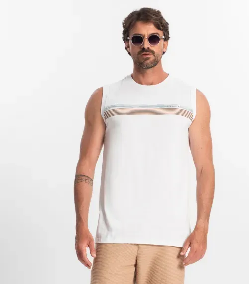 Regata Masculina Em Meia Malha Diametro Branco