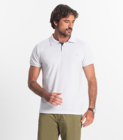 Polo Masculina Básica Diametro Branco