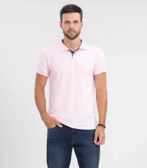 Polo Masculina Básica Diametro Rosa