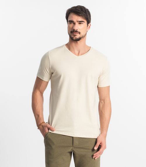 Camiseta Plus Size Masculina Diametro Bege