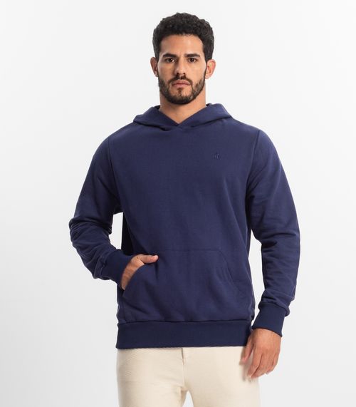 Blusão Masculino Básico com Capuz Diametro Azul