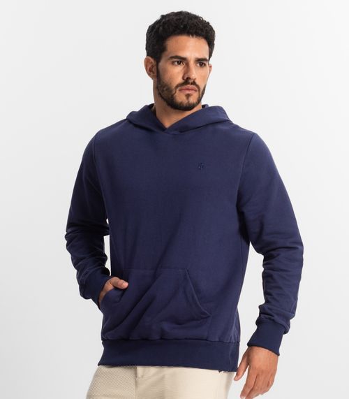 Blusão Masculino Básico com Capuz Diametro Azul