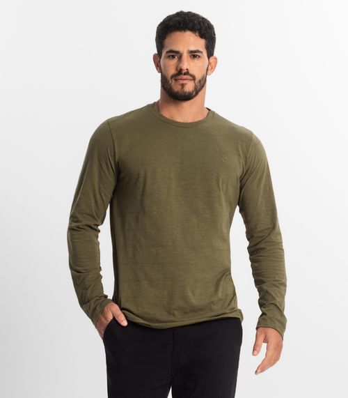Camiseta Masculina Manga Longa Básica Diametro Verde