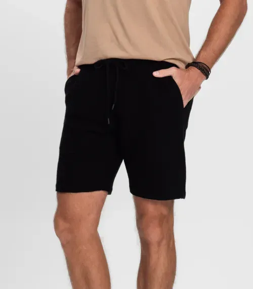 Bermuda Plus Size Masculino Moletinho Diametro Preto