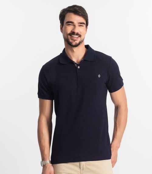 Polo Masculina Básica Diametro Azul