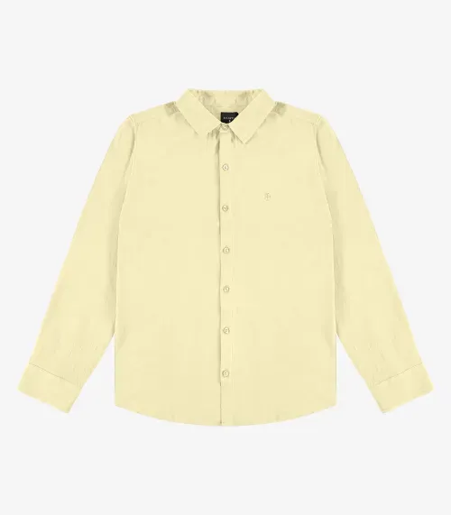 Camisa Masculina Social Tricoline Diametro Amarelo