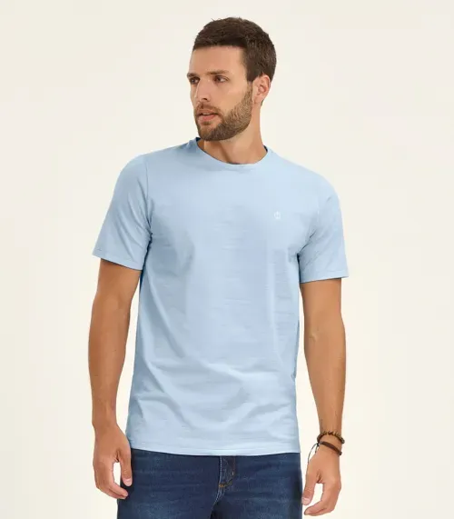Camiseta Masculina Cotton Listrado Diametro Azul