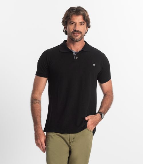 Polo Masculina Básica Diametro Preto