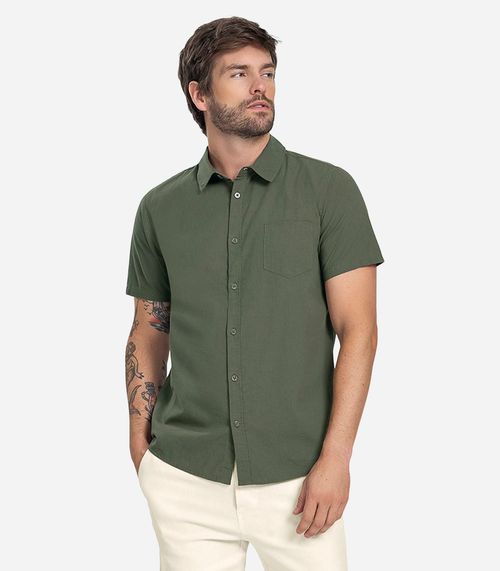 Camisa Masculina Em Tricoline Diametro Verde