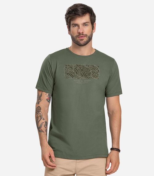 Camiseta Masculina Meia Malha Diametro Verde