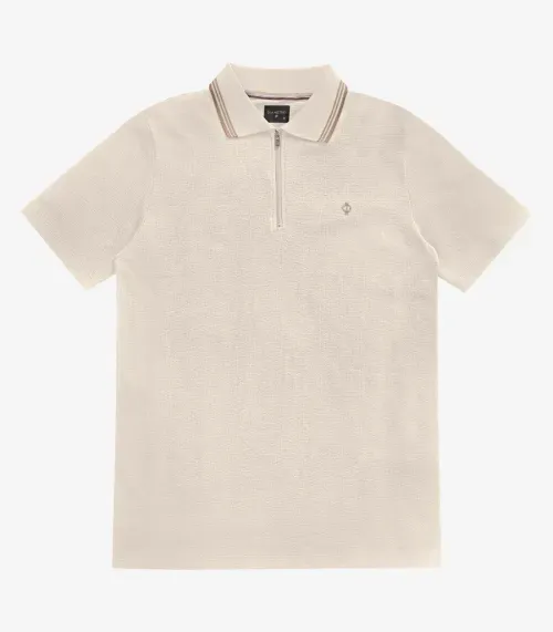 Polo Masculino Manga Curta Malhão Fruit Diametro Bege