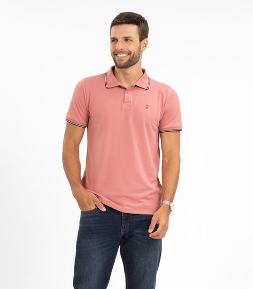 Camisa Polo Masculina Diametro Rosa