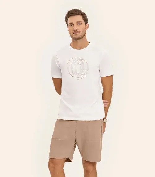 Camiseta Masculina Diametro Bege
