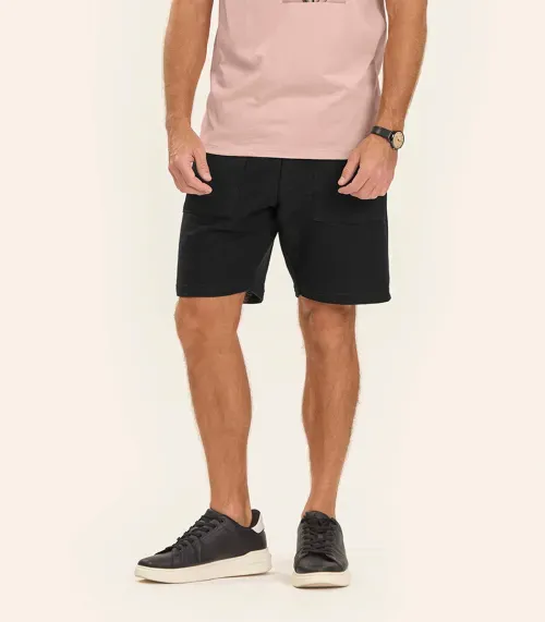 Bermuda Masculina Moletinho Gorgurinho Diametro Preto