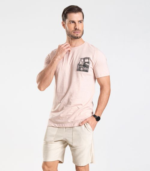 Bermuda Masculina Moletinho Gorgurinho Diametro Bege