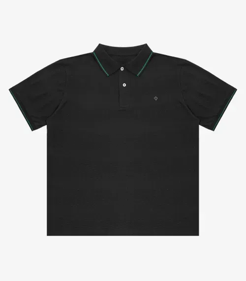 Camisa Polo Piquet Masculina Diametro Preto