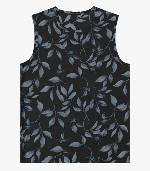 Regata em Meia Malha Masculina Diametro Preto