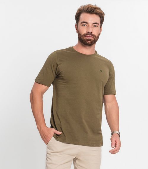 Camiseta Masculina Plus Size Meia Malha Diametro Verde