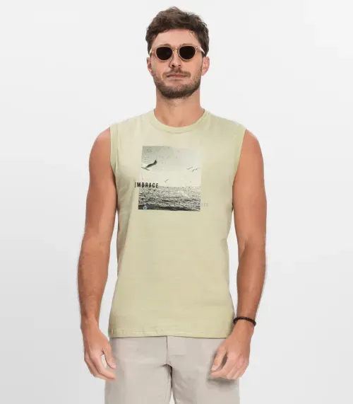 Regata Masculina Meia Malha Diametro Verde