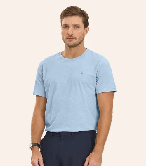 Camiseta Masculina Meia Malha Diametro Azul