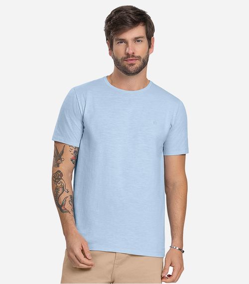 Camiseta Masculina Meia Malha Diametro Azul