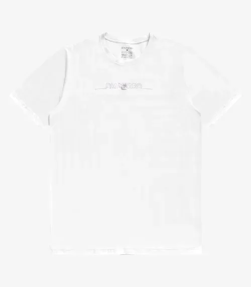 Camiseta Masculina Manga Curta Meia Malha Diametro Branco