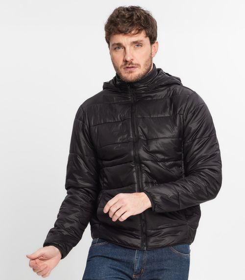Jaqueta Microfibra Com Capuz Masculina Diametro Preto