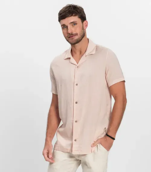 Camisa Em Viscolinho Masculina Diametro Rosa