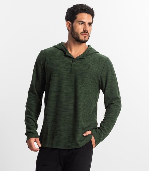 Camiseta Manga Longa Masculino Com Capuz Diametro Verde