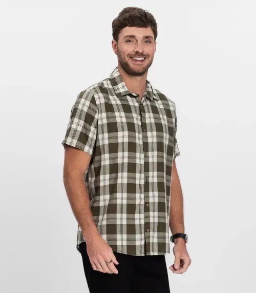 Camisa Masculina Xadrez Diametro Verde