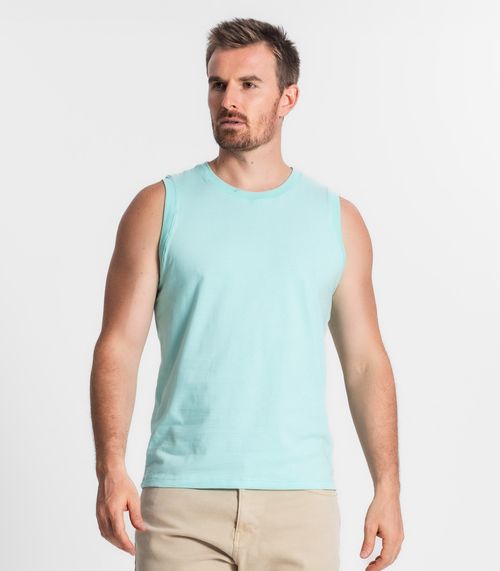 Regata Masculina Básica Meia Malha Diametro Azul