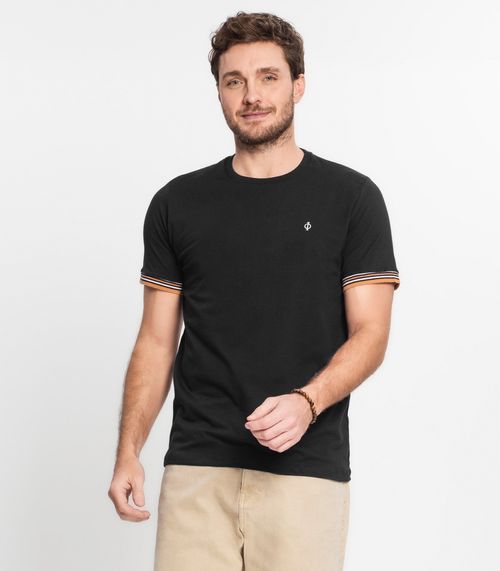 Camiseta Cotton Leve Masculina Básica  Diametro Preto
