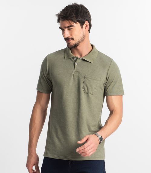 Polo Masculina Pique Diametro Verde