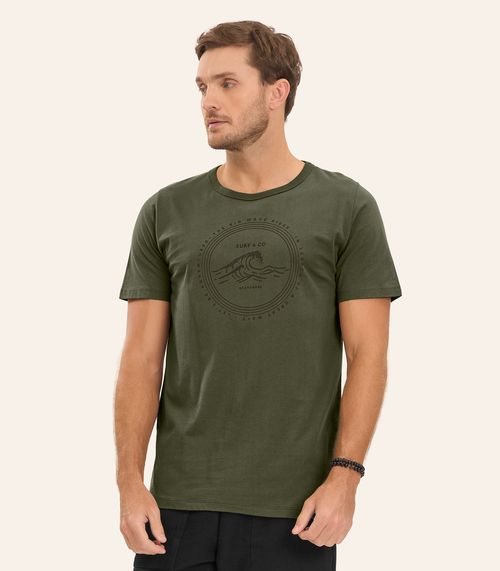 Camiseta Meia Malha Masculina Diametro Verde