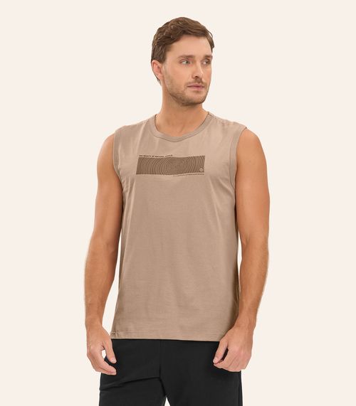 Regata Meia Malha Masculina Diametro Marrom