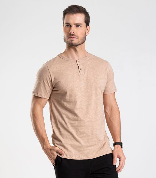 Camiseta Meia Malha Flamê Masculina Diametro Marrom