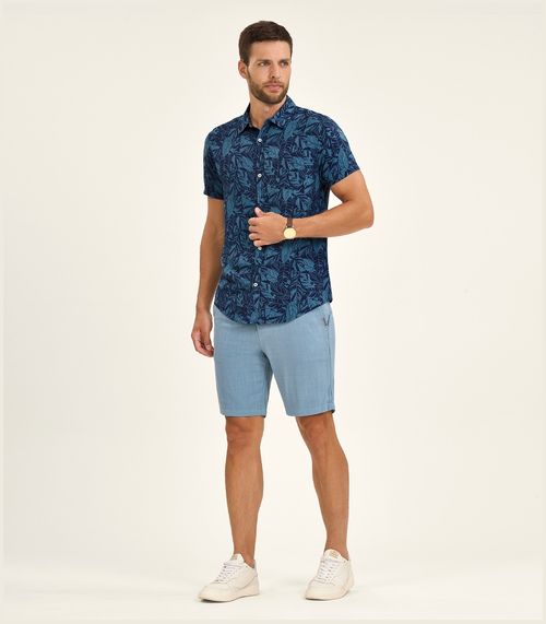 Bermuda Masculina em Linho Strong Diametro Azul