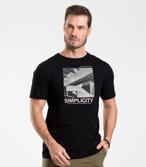 Camiseta Meia Malha Masculina Diametro Preto