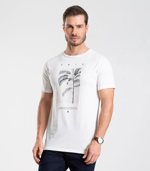 Camiseta Meia Malha Masculina Diametro Bege
