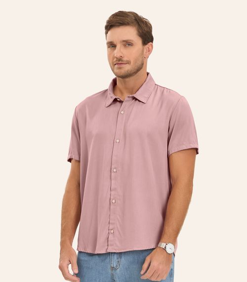 Camisa em Viscose Sarjada Masculina Diametro Rosa