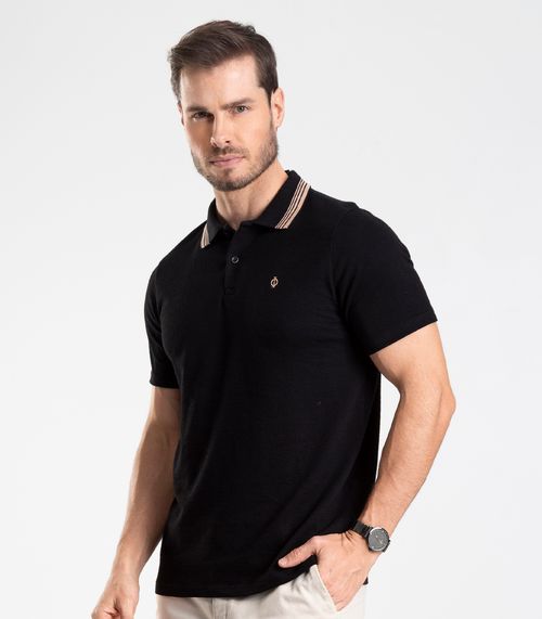 Polo Masculina Diametro em Malhão Fruit Preto