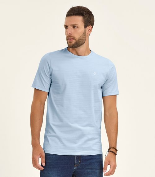 Camiseta Masculina Cotton Listrado Diametro Azul