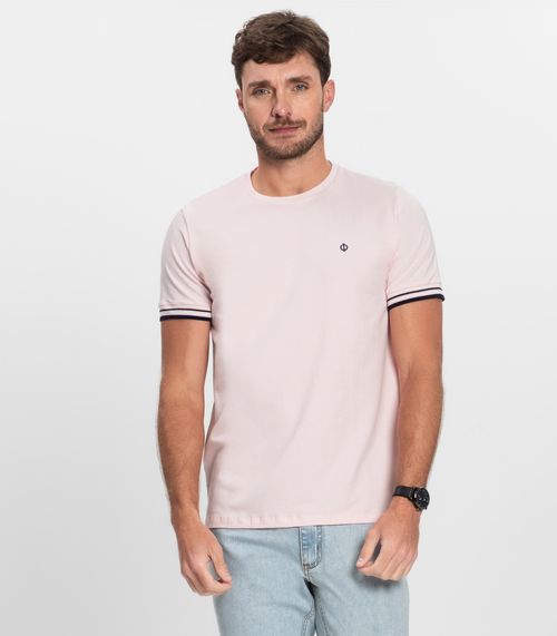 Camiseta Cotton Leve Masculina Básica  Diametro Rosa