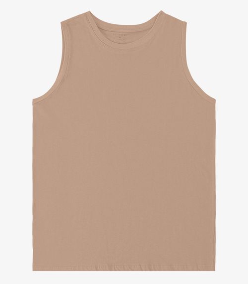 Regata Masculina Básica Meia Malha Diametro Marrom