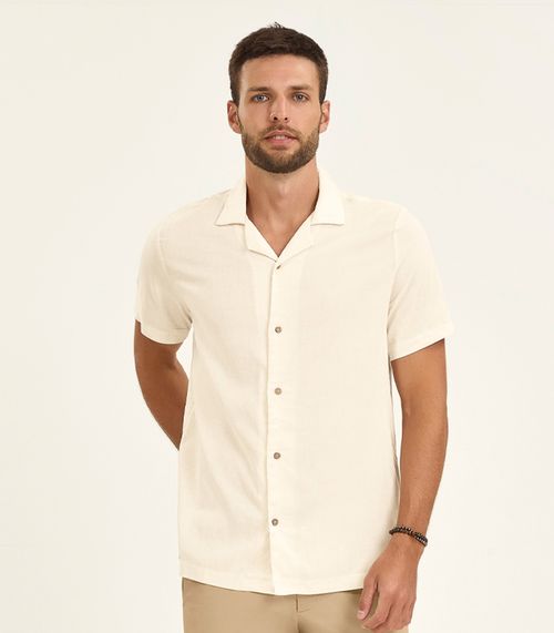 Camisa Em Viscolinho Masculina Diametro Bege