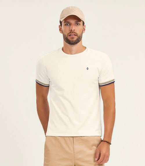 Camiseta Cotton Leve Masculina Básica  Diametro Bege