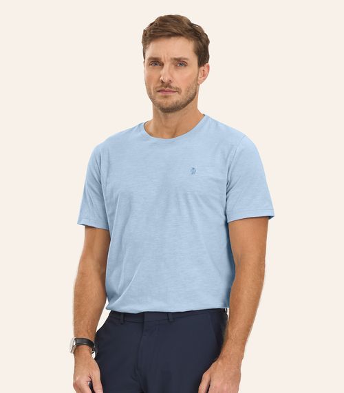 Camiseta Masculina Meia Malha Diametro Azul