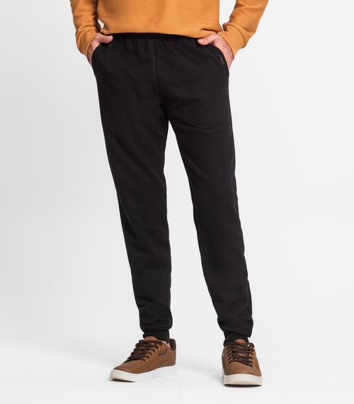 Calça Masculina Plus Size Em Moletom Diametro Preto