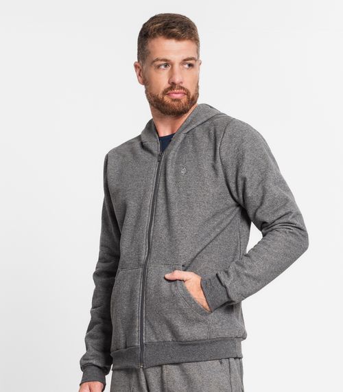 Jaqueta Masculina Moletom Premium Diametro Cinza